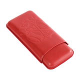 OpusX Society Spanish Nobuk Leather 3 Cigars Case Red